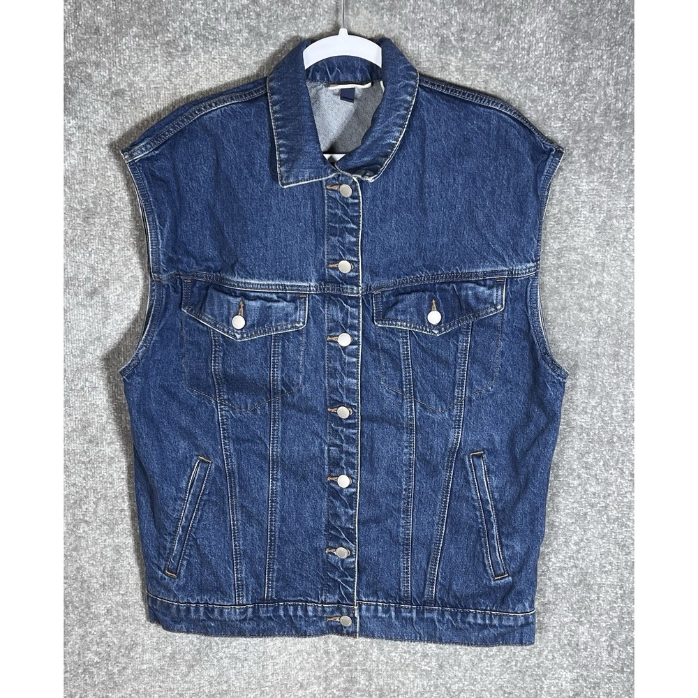 Universal Thread Denim Jacket Vest Womens Size Medium Blue Cotton Pockets